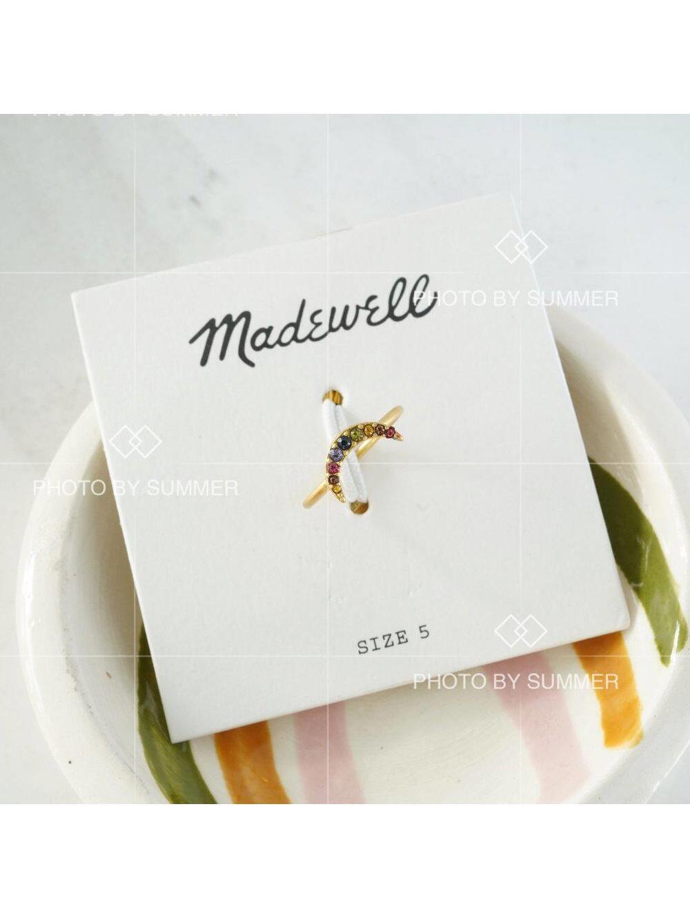 Madewell Rainbow Pave Moon Ring